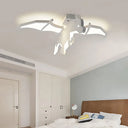 White Acrylic Led Ceiling Fixture In The Shape Of Charizard For Boys’ Bedrooms - Mounted / Warm