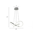 White Acrylic Led Cycle Chandelier Pendant For Dining Room - Decorative Ceiling Light / 20’