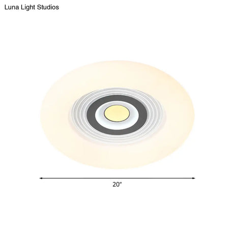 White Acrylic Led Donut Ceiling Light: Contemporary Flushmount Fixture
