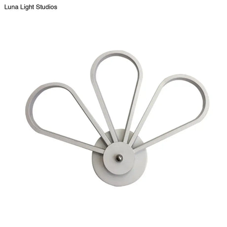 White Acrylic Led Modernist Wall Sconce Lamp With Clover Shape For Bedroom Mount Lighting