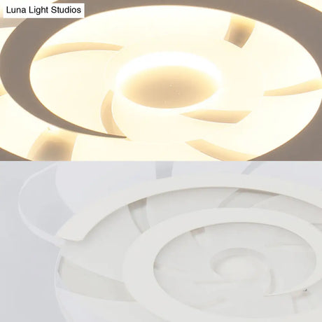 White Acrylic Snail Shell Led Ceiling Light - Perfect For Kid’s Bedroom!