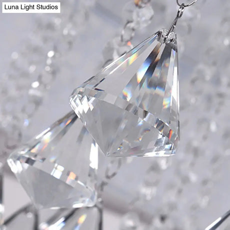 White Angel/Crystal Bead Flush Mount Led Bedroom Light - Simple Metal Design Multiple Sizes