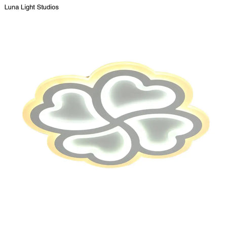 White Clover Ceiling Mount Lamp 19.5’/23.5’ - Modern Led Metallic Flushmount Light
