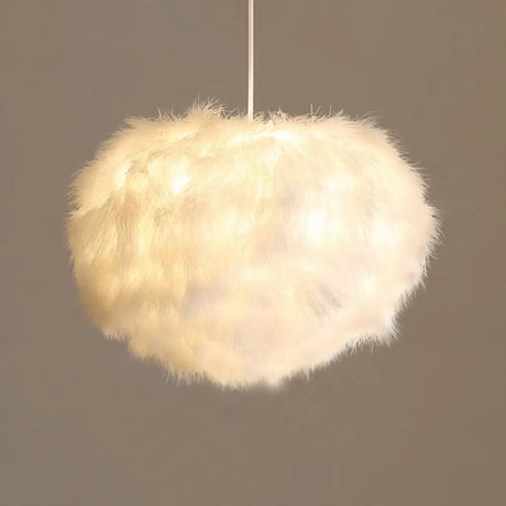 White Feather Spherical Chandelier - Simplicity For Dining Room Ceiling / 12