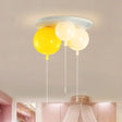 White Flush Mount Acrylic Balloon Ceiling Light Fixture - Nursery Lighting With 3/5 Heads 3 /
