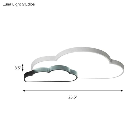 White Flush Mount Sky View Ceiling Lamp For Child Bedroom