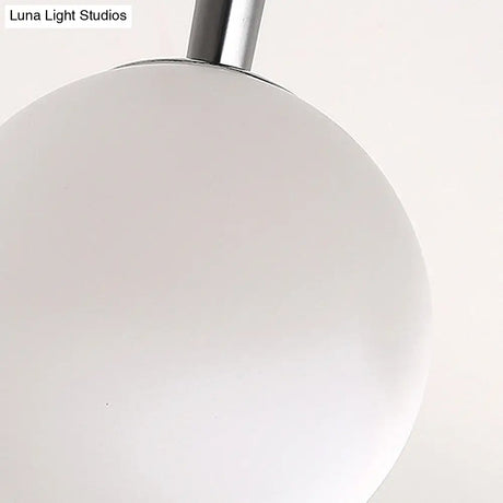 White Glass Globe Chandelier - Traditional Pendant Light With Sunburst Design In Black