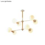 White Glass Orb Chandelier - Modernism Style 8/12 Lights Ideal For Living Room