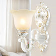 White Glass Wall Sconce Blossom - Half-Head Cottage Lighting For Living Room 1 /