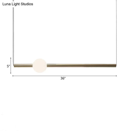 White/Gold Glass Chandelier Lamp - Modernist Design Led Ceiling Pendant Light With