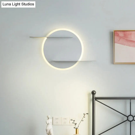 White/Grey Wall Mounted Led Sconce For Contemporary Bedroom Décor