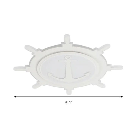 White Led Flush Mount Light With Acrylic Rudder Design For Kindergarten