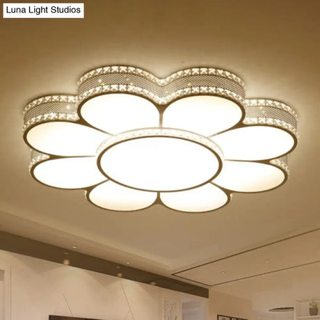 White Led Petal Ceiling Flush Mount Lamp - 19.5/23.5/31.5 Modern Acrylic Warm 3 Color Light / 19.5