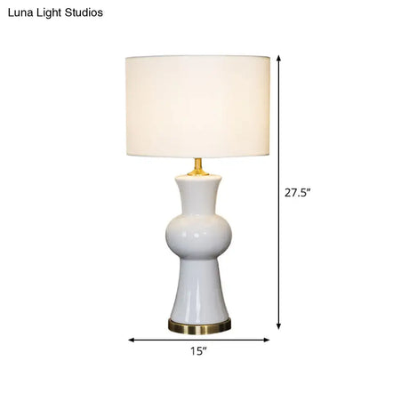 White Modernist Cylindrical Task Lighting Reading Lamp For Study