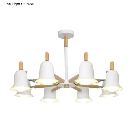 White Nordic Ceiling Pendant Wood Chandelier For Stylish Living Room Décor