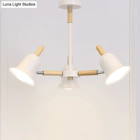White Nordic Ceiling Pendant Wood Chandelier For Stylish Living Room Décor