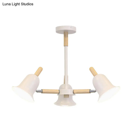 White Nordic Ceiling Pendant Wood Chandelier For Stylish Living Room Décor