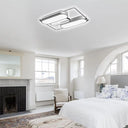 White Rectangular Flush Ceiling Light - 37.5’ X 40’ Modern Metal Flushmount Lighting With