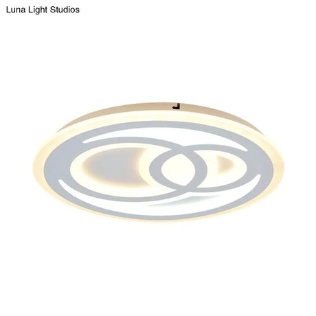 White Snowman Led Ceiling Light For Kid’s Bedroom – Contemporary Acrylic Flush Fixture