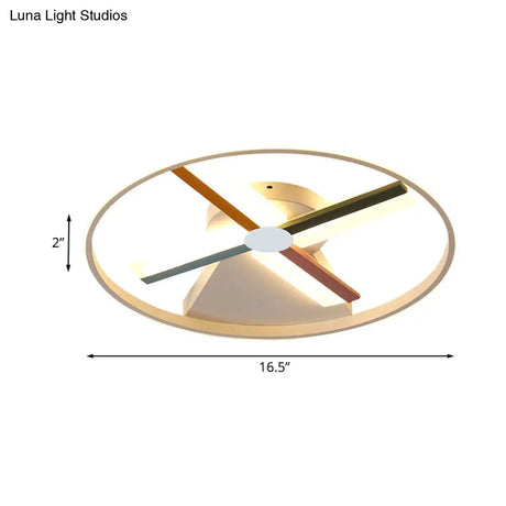 Windmill Led Ceiling Light For Modern Children’s Bedroom 16.5’/20.5’ Wide