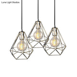 Wire Cage Pendant Light In Black/Copper/Gold | Ideal For Living Room Lighting